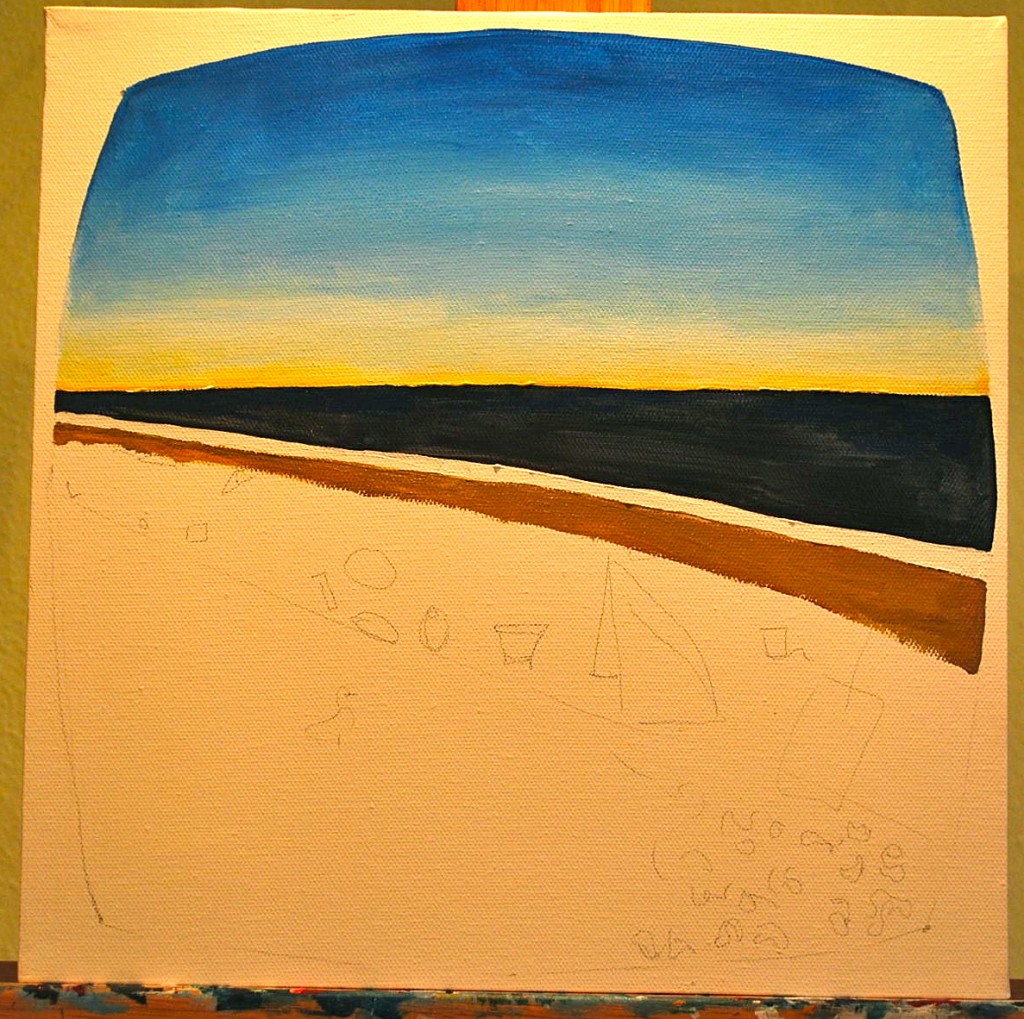 Painting Step Three Coastline